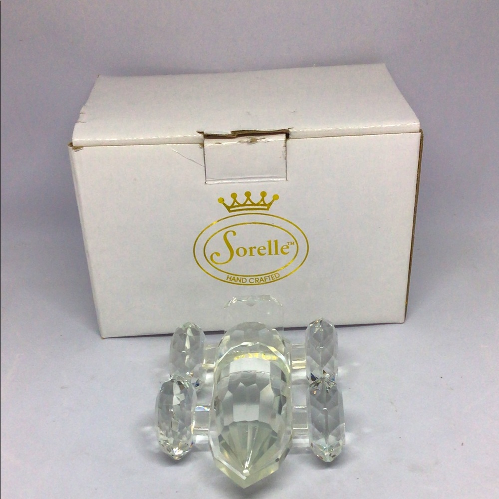 Vintage Sorelle Hand Crafted Crystal Race Car w/Original Box